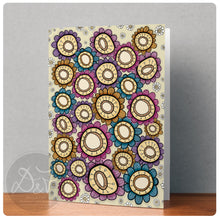 Load image into Gallery viewer, striped bloom bouquet note cards