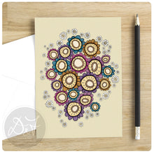 Load image into Gallery viewer, striped bloom bouquet note cards