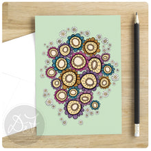 Load image into Gallery viewer, striped bloom bouquet note cards