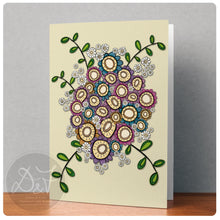 Load image into Gallery viewer, striped bloom bouquet note cards