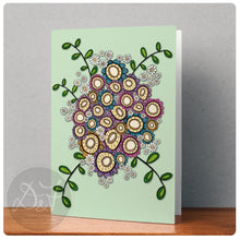 Load image into Gallery viewer, striped bloom bouquet note cards