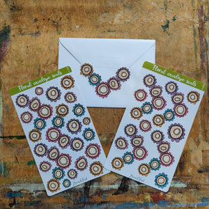Floral envelope seal stickers