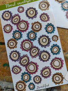 Floral envelope seal stickers