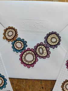 Floral envelope seal stickers