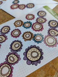 Floral envelope seal stickers