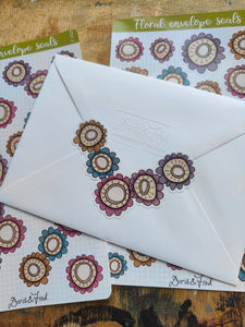 Floral envelope seal stickers