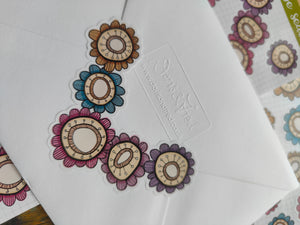 Floral envelope seal stickers