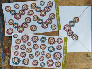 Floral envelope seal stickers