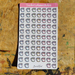 Teacher's planner stickers single design full sheet