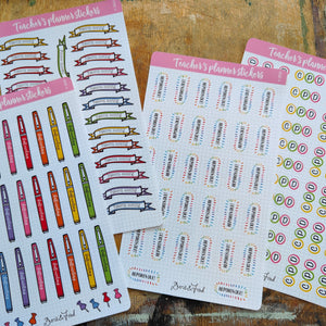 Teacher's planner stickers single design full sheet