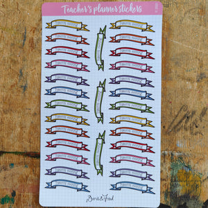 Teacher's planner stickers single design full sheet