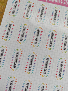 Teacher's planner stickers single design full sheet