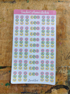 Teacher's planner stickers single design full sheet