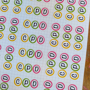 Teacher's planner stickers single design full sheet