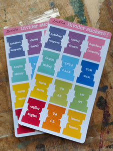 Divider sticker set