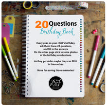 Load image into Gallery viewer, 20 Questions / Birthday Interview book
