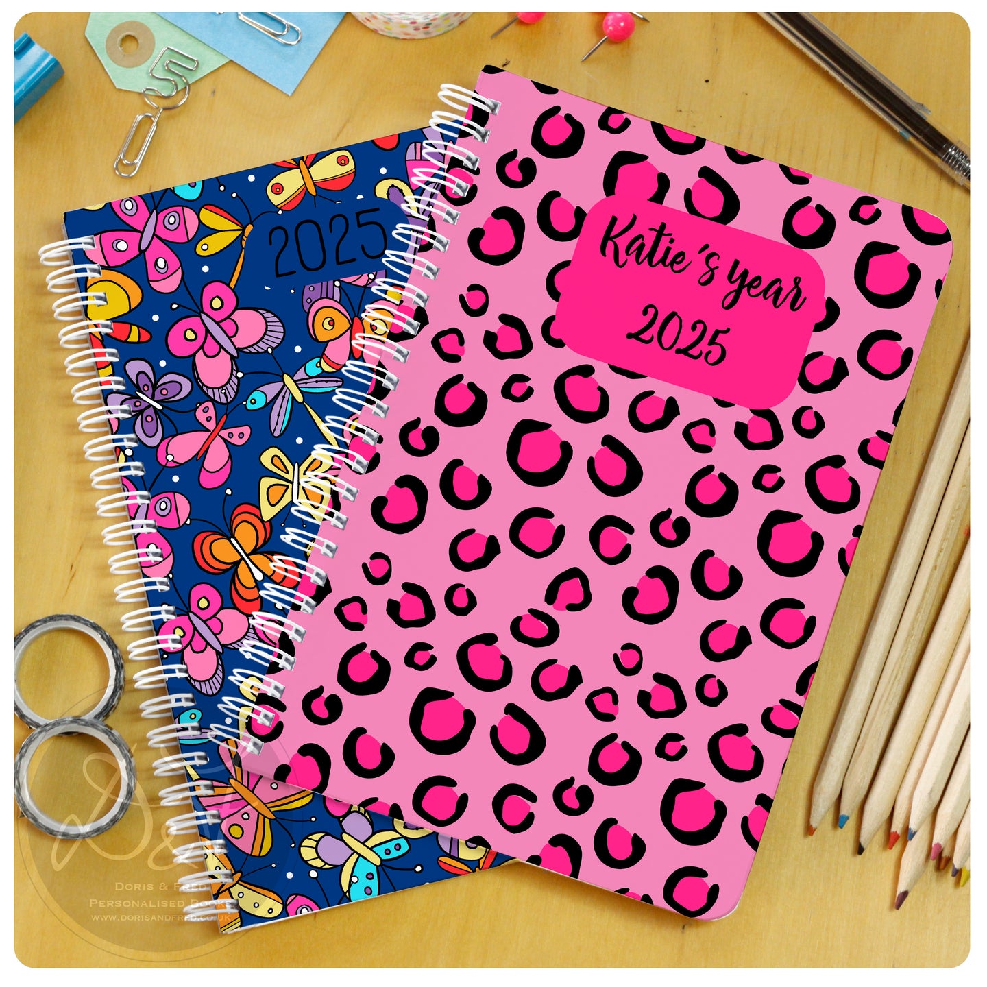 2025-2026 Academic A4/A5   A page per day personalised diary (photos to be updated)