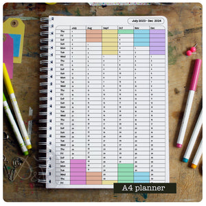 DATED Personalised Teacher's Planner week to view 2024 (Jan-Dec)