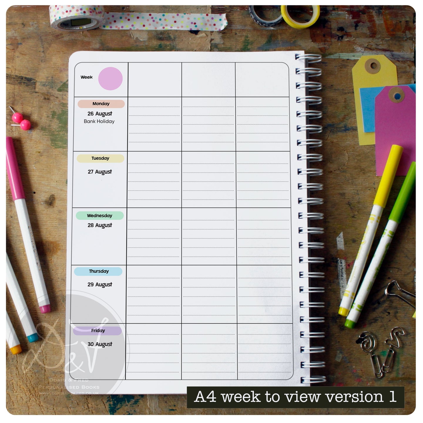 DATED Personalised Teacher's Planner week to view 25/26 (photos to be updated)