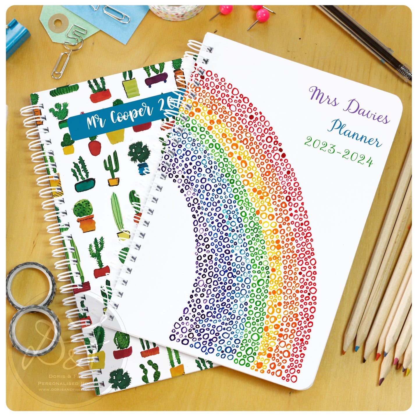 WELSH  Dated Personalised Teacher's Planner week to view 25/26
