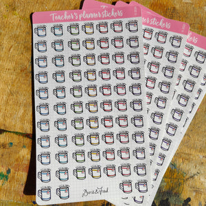 Teacher's planner stickers single design full sheet