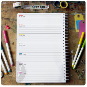 Diary with weekly notes