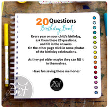 Load image into Gallery viewer, 20 Questions / Birthday Interview book
