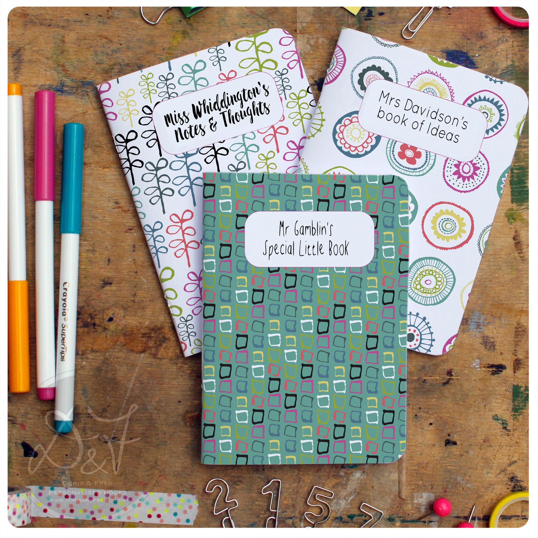 3 mix and match A6 personalised pocket notebooks *now with a choice of ...