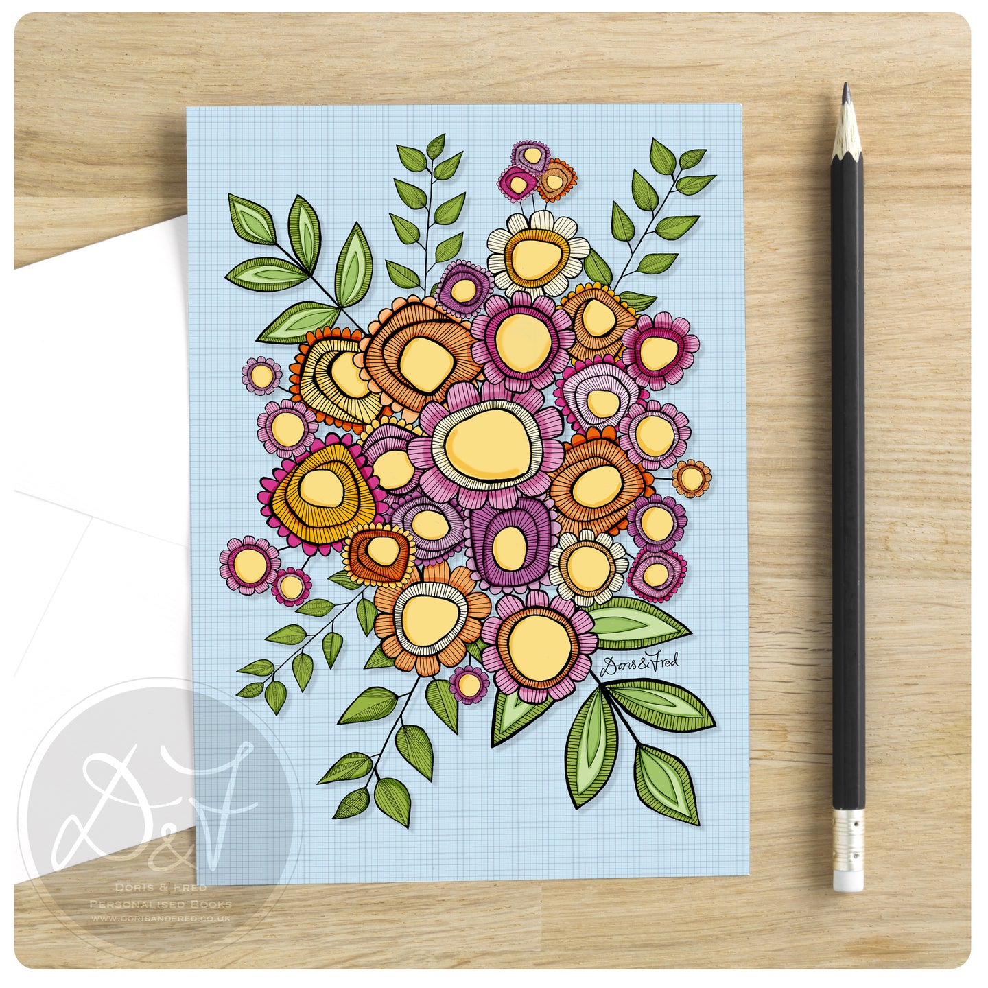 Set of Gloria bouquet note cards