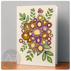 Set of Gloria bouquet note cards