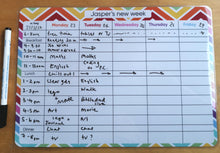 Load image into Gallery viewer, A4 Magnetic, wipe clean, weekly planner with timings (new version)
