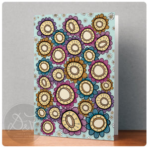 striped bloom bouquet note cards