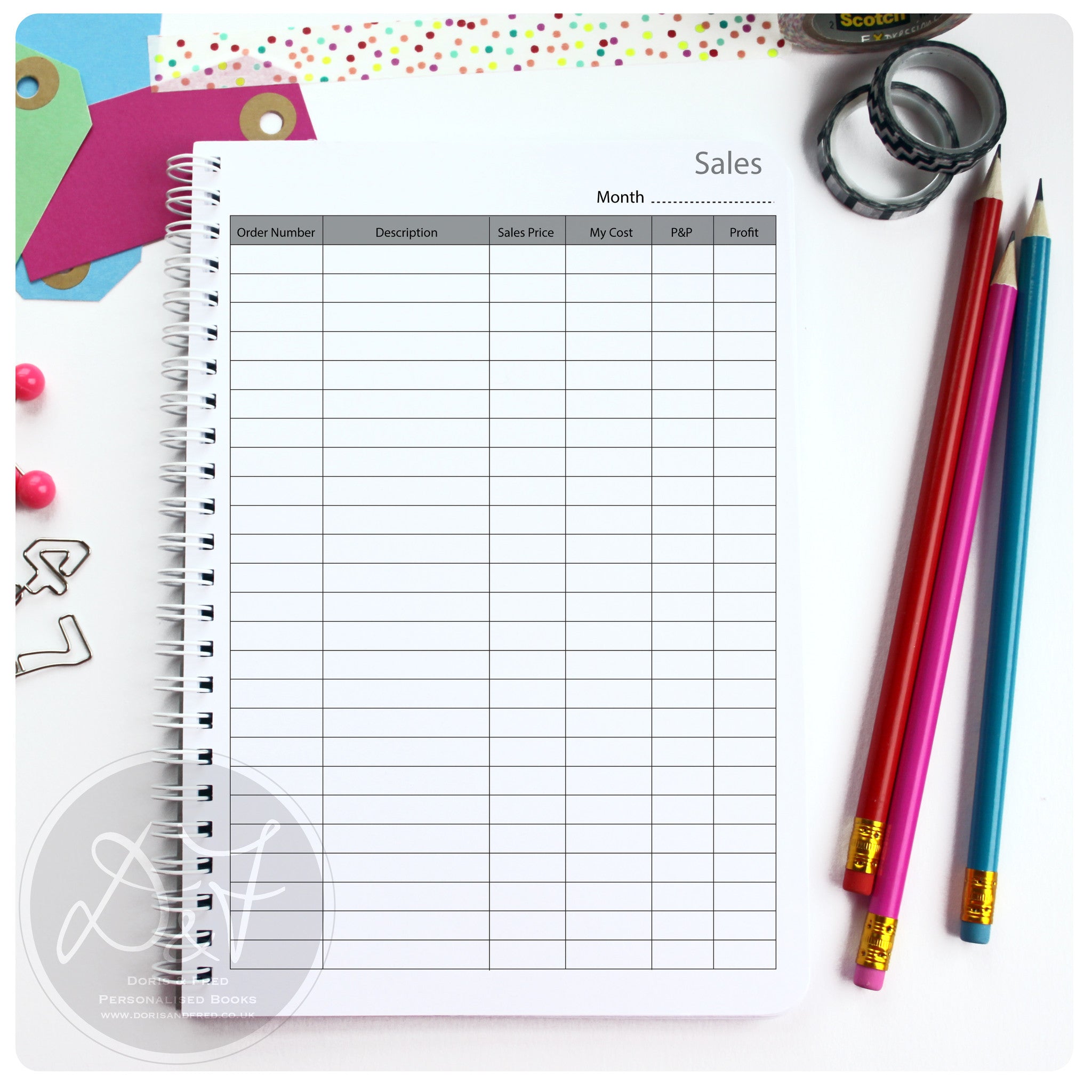 Sales Data Book Examples Sales record book – Doris & Fred