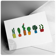 Load image into Gallery viewer, set of watercolour cacti cards
