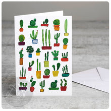 Load image into Gallery viewer, set of watercolour cacti cards
