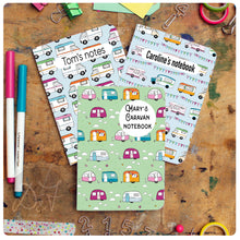 Load image into Gallery viewer, 3 mix and match A6 personalised pocket notebooks *now with a choice of lines/plain/dotgrid or lists*
