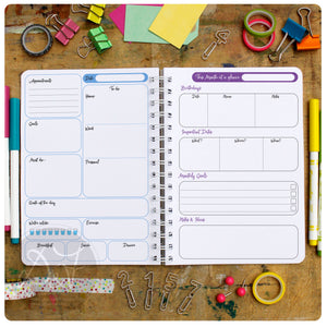 multicoloured life planner