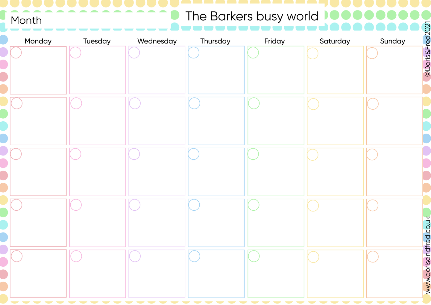 A4 Personalised reusable Magnetic Monthly planner