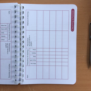 Hygiene routine book for food businesses