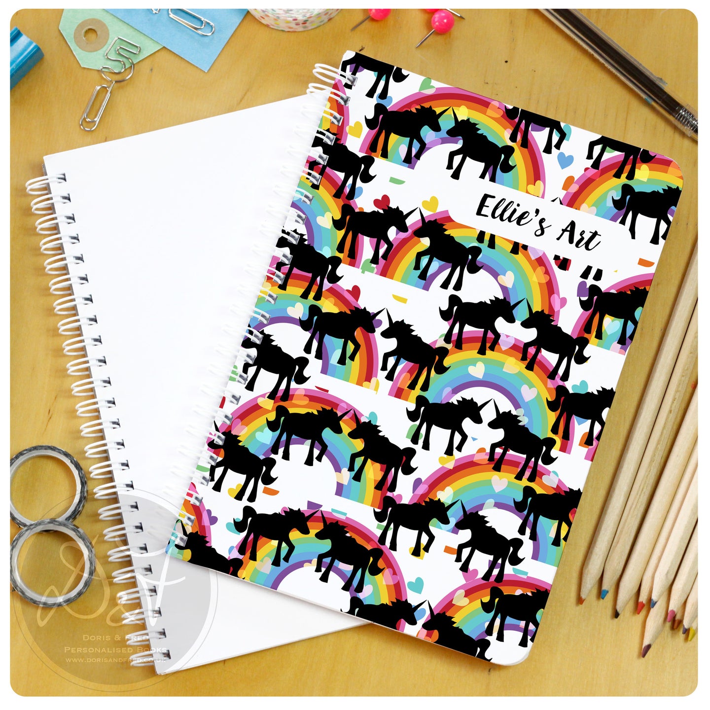 Personalised plain notebook A5 or A4