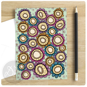 striped bloom bouquet note cards