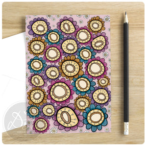 striped bloom bouquet note cards