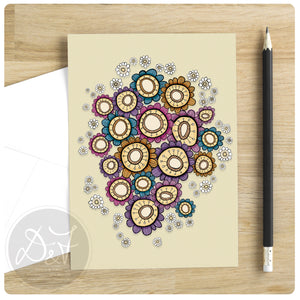 striped bloom bouquet note cards