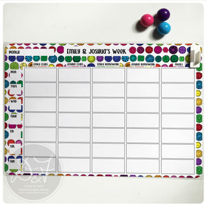 A4 Personalised reusable Magnetic Weekly planner/Chores/Meal planner